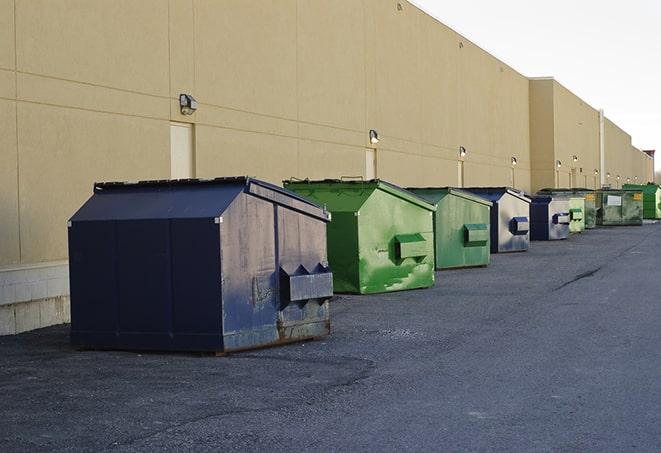 closed construction dumpster with a sign prohibiting unauthorized access in Alpine, UT